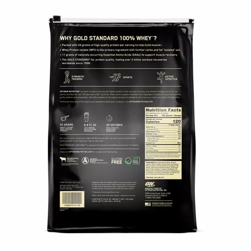 Optimum Nutrition GOLD STANDARD 100% WHEY™ Extreme Milk Chocolate 10 lb (141 Servings) Portugal | FPODML267