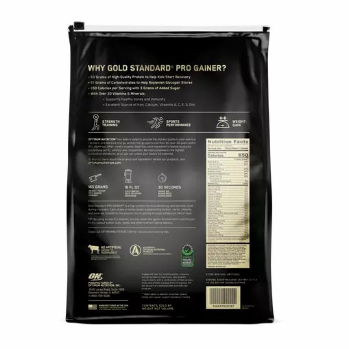Optimum Nutrition GOLD STANDARD® Pro Gainer Double Chocolate 10.19 lb (28 Servings) Portugal | ERKIUC589