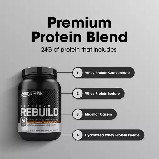 Optimum Nutrition Platinum Rebuild Dark Chocolate 1.67 lb (20 Servings) Portugal | DVHYFX507